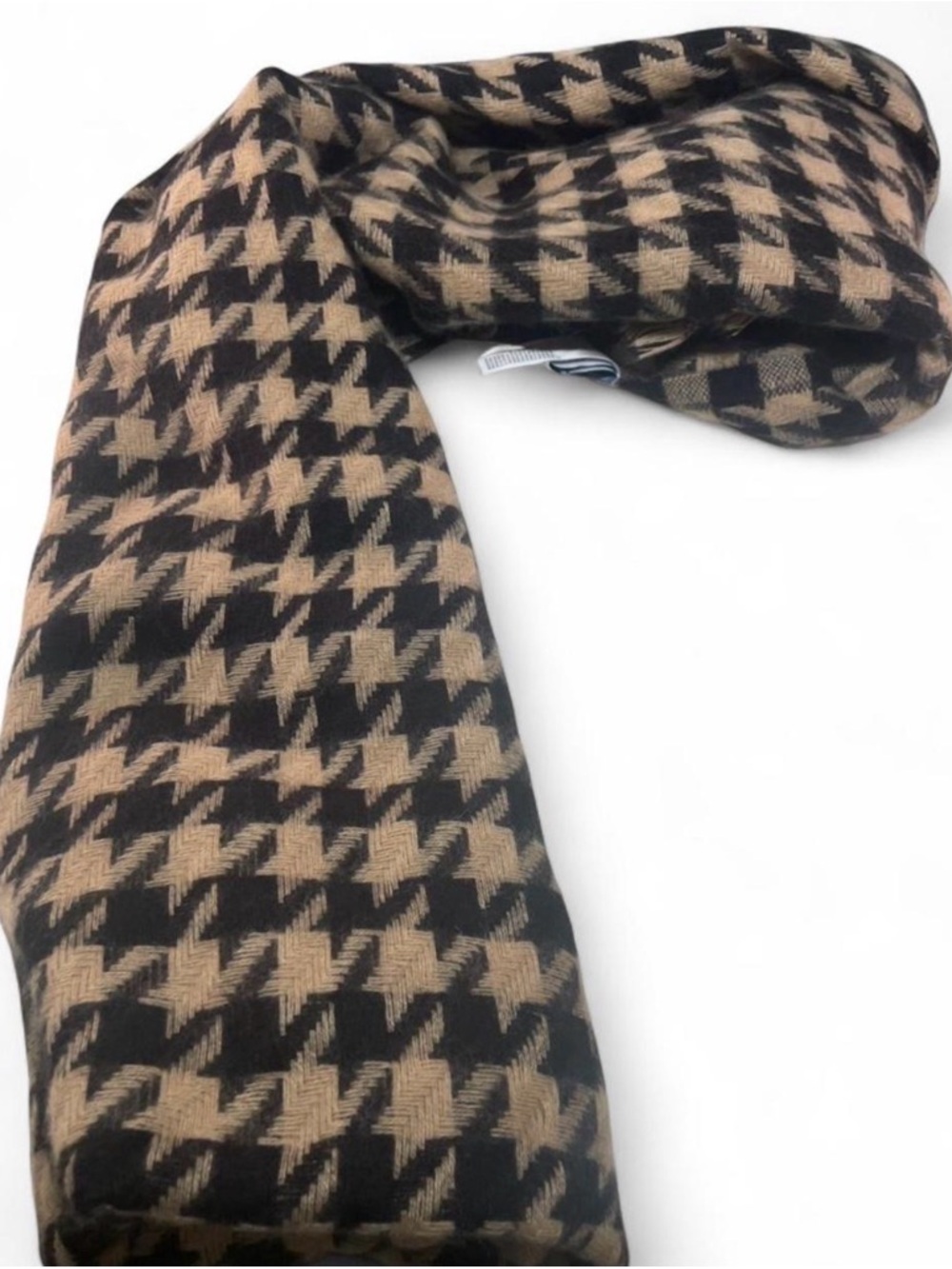 Men's Black & Tan Houndstooth Scarf